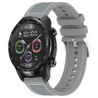 22mm For Ticwatch Pro X / Pro 3 / Pro xDfind Hybrid Nylon Braid Silicone Watch Band(Grey) - 1
