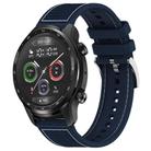 22mm For Ticwatch Pro X / Pro 3 / Pro xDfind Hybrid Nylon Braid Silicone Watch Band(Midnight Blue) - 1