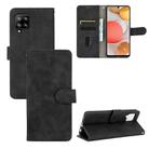 For Samsung Galaxy A42 5G Solid Color Skin Feel Magnetic Buckle Horizontal Flip Calf Texture PU Leather Case with Holder & Card Slots & Wallet(Black) - 1