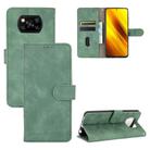 For Xiaomi Poco X3 NFC Solid Color Skin Feel Magnetic Buckle Horizontal Flip Calf Texture PU Leather Case with Holder & Card Slots & Wallet(Green) - 1