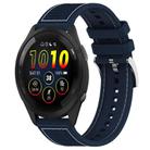 22mm For Garmin Forerunner 570 47mm/935/945 xDfind Hybrid Nylon Braid Silicone Watch Band(Midnight Blue) - 1