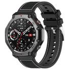 For Amazfit T-Rex 3 22mm xDfind Hybrid Nylon Braid Silicone Watch Band(Black) - 1