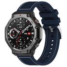 For Amazfit T-Rex 3 22mm xDfind Hybrid Nylon Braid Silicone Watch Band(Midnight Blue) - 1