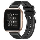 For Fitbit Versa 2/Versa/Versa Lite 20mm xDfind Hybrid Nylon Braid Silicone Watch Band(Black) - 1