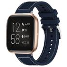 For Fitbit Versa 2/Versa/Versa Lite 20mm xDfind Hybrid Nylon Braid Silicone Watch Band(Midnight Blue) - 1