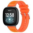 For Fitbit Versa 4/Versa3/Sense2/Sense 20mm xDfind Hybrid Nylon Braid Silicone Watch Band(Orange) - 1