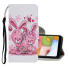 For Samsung Galaxy A10s Coloured Drawing Pattern Horizontal Flip PU Leather Case with Holder & Card Slots & Wallet & Lanyard(Cute Rabbit) - 1