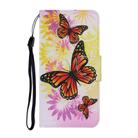 For Samsung Galaxy A20e Coloured Drawing Pattern Horizontal Flip PU Leather Case with Holder & Card Slots & Wallet & Lanyard(Chrysanthemum Butterfly) - 2