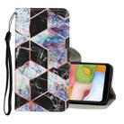 For Samsung Galaxy A20s Coloured Drawing Pattern Horizontal Flip PU Leather Case with Holder & Card Slots & Wallet & Lanyard(Black Marble) - 1