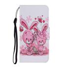 For Samsung Galaxy A20s Coloured Drawing Pattern Horizontal Flip PU Leather Case with Holder & Card Slots & Wallet & Lanyard(Cute Rabbit) - 1