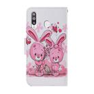 For Samsung Galaxy A20s Coloured Drawing Pattern Horizontal Flip PU Leather Case with Holder & Card Slots & Wallet & Lanyard(Cute Rabbit) - 2