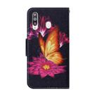 For Samsung Galaxy A20s Coloured Drawing Pattern Horizontal Flip PU Leather Case with Holder & Card Slots & Wallet & Lanyard(Big Golden Butterfly) - 3