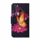 For Samsung Galaxy A21 Coloured Drawing Pattern Horizontal Flip PU Leather Case with Holder & Card Slots & Wallet & Lanyard(Big Golden Butterfly) - 3