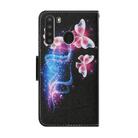 For Samsung Galaxy A21 Coloured Drawing Pattern Horizontal Flip PU Leather Case with Holder & Card Slots & Wallet & Lanyard(Three Fluorescent Butterflies) - 2