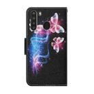 For Samsung Galaxy A21 Coloured Drawing Pattern Horizontal Flip PU Leather Case with Holder & Card Slots & Wallet & Lanyard(Three Fluorescent Butterflies) - 2