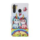 For Samsung Galaxy A21 Coloured Drawing Pattern Horizontal Flip PU Leather Case with Holder & Card Slots & Wallet & Lanyard(Couple Unicorn) - 3