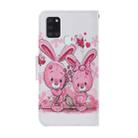 For Samsung Galaxy A21s Coloured Drawing Pattern Horizontal Flip PU Leather Case with Holder & Card Slots & Wallet & Lanyard(Cute Rabbit) - 3