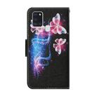 For Samsung Galaxy A21s Coloured Drawing Pattern Horizontal Flip PU Leather Case with Holder & Card Slots & Wallet & Lanyard(Three Fluorescent Butterflies) - 3