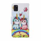 For Samsung Galaxy A21s Coloured Drawing Pattern Horizontal Flip PU Leather Case with Holder & Card Slots & Wallet & Lanyard(Couple Unicorn) - 3