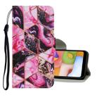 For Samsung Galaxy A21s Coloured Drawing Pattern Horizontal Flip PU Leather Case with Holder & Card Slots & Wallet & Lanyard(Purple Marble) - 1