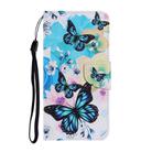 For Samsung Galaxy A21s Coloured Drawing Pattern Horizontal Flip PU Leather Case with Holder & Card Slots & Wallet & Lanyard(Purple Butterfly) - 1