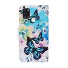 For Samsung Galaxy A21s Coloured Drawing Pattern Horizontal Flip PU Leather Case with Holder & Card Slots & Wallet & Lanyard(Purple Butterfly) - 2