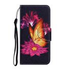 For Samsung Galaxy A40 Coloured Drawing Pattern Horizontal Flip PU Leather Case with Holder & Card Slots & Wallet & Lanyard(Big Golden Butterfly) - 2