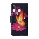 For Samsung Galaxy A40 Coloured Drawing Pattern Horizontal Flip PU Leather Case with Holder & Card Slots & Wallet & Lanyard(Big Golden Butterfly) - 3