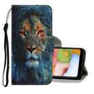 For Samsung Galaxy A51 Coloured Drawing Pattern Horizontal Flip PU Leather Case with Holder & Card Slots & Wallet & Lanyard(Lion) - 1