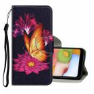 For Samsung Galaxy A51 Coloured Drawing Pattern Horizontal Flip PU Leather Case with Holder & Card Slots & Wallet & Lanyard(Big Golden Butterfly) - 1