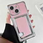 For iPhone 15 Side Insert Card Slot Electroplated TPU Phone Case(Pink) - 1