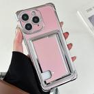 For iPhone 11 Pro Max Side Insert Card Slot Electroplated TPU Phone Case(Pink) - 1