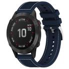 For Garmin Fenix 8/7X/6X/5X 26mm xDfind Hybrid Nylon Braid Silicone Watch Band(Midnight Blue) - 1