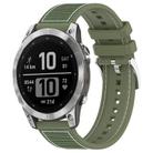 For Garmin Fenix 8/7/6/5 22mm xDfind Hybrid Nylon Braid Silicone Watch Band(Green) - 1