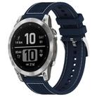 For Garmin Fenix 8/7/6/5 22mm xDfind Hybrid Nylon Braid Silicone Watch Band(Midnight Blue) - 1
