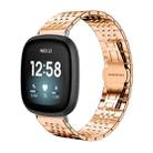 For Fitbit Versa 4 / 3 / Sense2 / 1 20mm xDfind Seven-bead Solid Stainless Steel Watch Band(Rose Gold) - 1