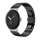 For Google Pixel Watch 3 45mm 22mm xDfind Seven-bead Solid Stainless Steel Watch Band(Black) - 1