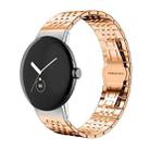 For Google Pixel Watch 3 45mm 22mm xDfind Seven-bead Solid Stainless Steel Watch Band(Rose Gold) - 1
