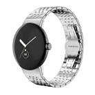 For Google Pixel Watch 3 45mm 22mm xDfind Seven-bead Solid Stainless Steel Watch Band(Silver) - 1