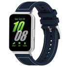 For Samsung Galaxy Fit3 SM-R390 20mm xDfind Hybrid Nylon Braid Silicone Watch Band(Midnight Blue) - 1