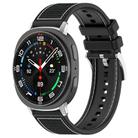 For Samsung Galaxy Watch Ultra 47mm 22mm xDfind Hybrid Nylon Braid Silicone Watch Band(Black) - 1