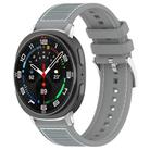 For Samsung Galaxy Watch Ultra 47mm 22mm xDfind Hybrid Nylon Braid Silicone Watch Band(Grey) - 1