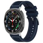 For Samsung Galaxy Watch Ultra 47mm 22mm xDfind Hybrid Nylon Braid Silicone Watch Band(Midnight Blue) - 1