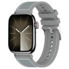 For Apple Watch 42 / 44 / 45 / 46 / 49mm 22mm xDfind Hybrid Nylon Braid Silicone Watch Band(Grey) - 1
