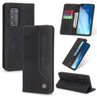 For Huawei P40 POLA 008 Series Retro Classic Magnetic Horizontal Flip Leather Case with Holder & Card Slots(Black) - 1