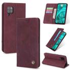 For Huawei P40 Lite POLA 008 Series Retro Classic Magnetic Horizontal Flip Leather Case with Holder & Card Slots(Red) - 1