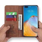 For Huawei P40 Pro POLA 008 Series Retro Classic Magnetic Horizontal Flip Leather Case with Holder & Card Slots(Brown) - 5