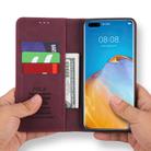 For Huawei P40 Pro POLA 008 Series Retro Classic Magnetic Horizontal Flip Leather Case with Holder & Card Slots(Red) - 5