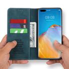 For Huawei P40 Pro POLA 008 Series Retro Classic Magnetic Horizontal Flip Leather Case with Holder & Card Slots(Blue) - 5