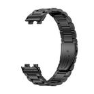 For Honor Band 9 Tri-beads Flat Buckle Titanium Alloy Watch Band(Black) - 2